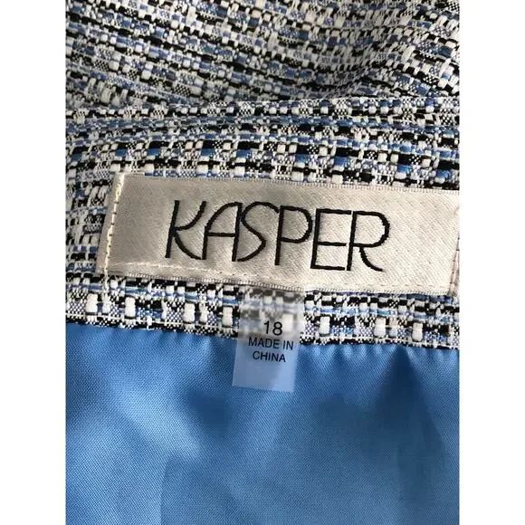Kasper Pencil Skirt Women's 18 Tweed in California Sky NEW - Picture 6 of 8